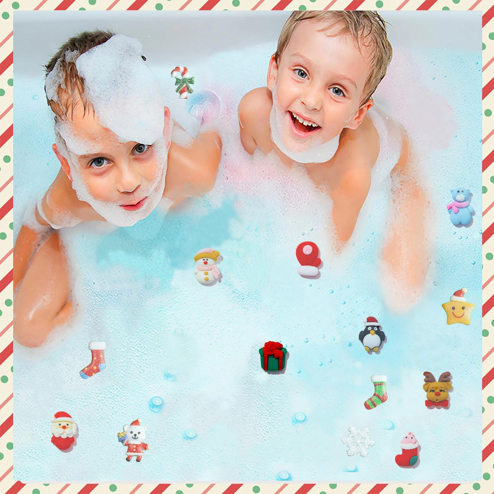 Kims Cosiart Santa bath bomb with vibrant color and fragrance release.
