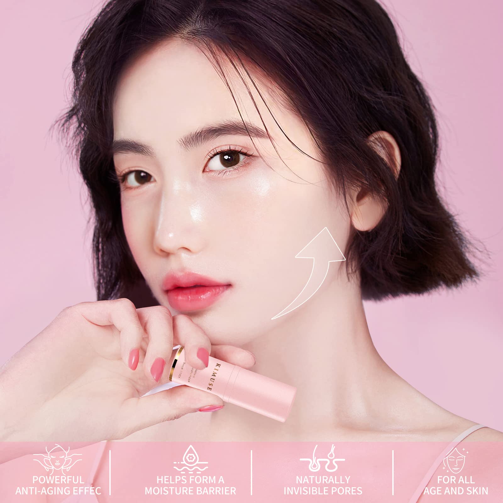 KIMUSE Hydrating Multi Balm Stick used as makeup base to improve longevity.
