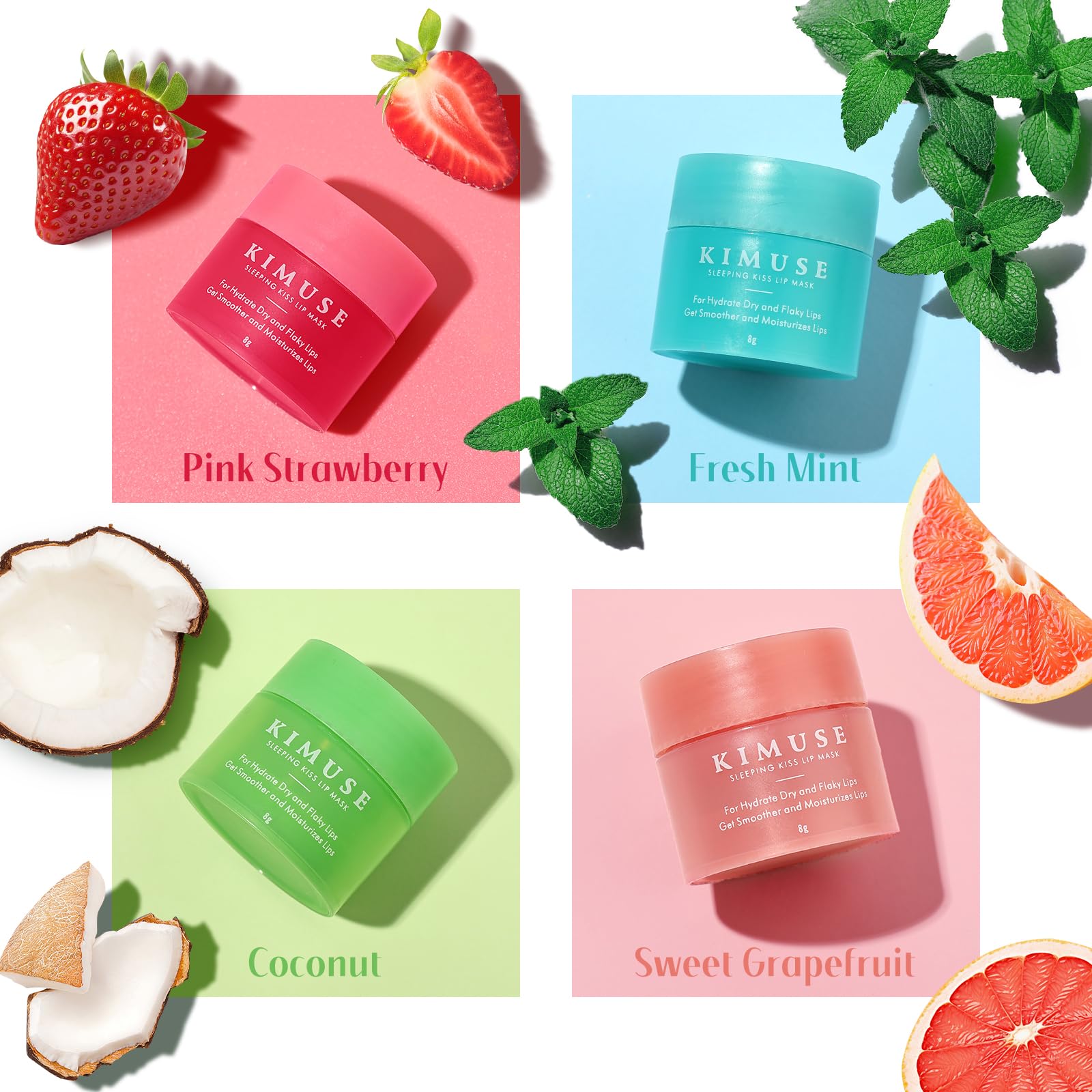 KIMUSE Lip Mask Set day-routine use for daytime moisture boost