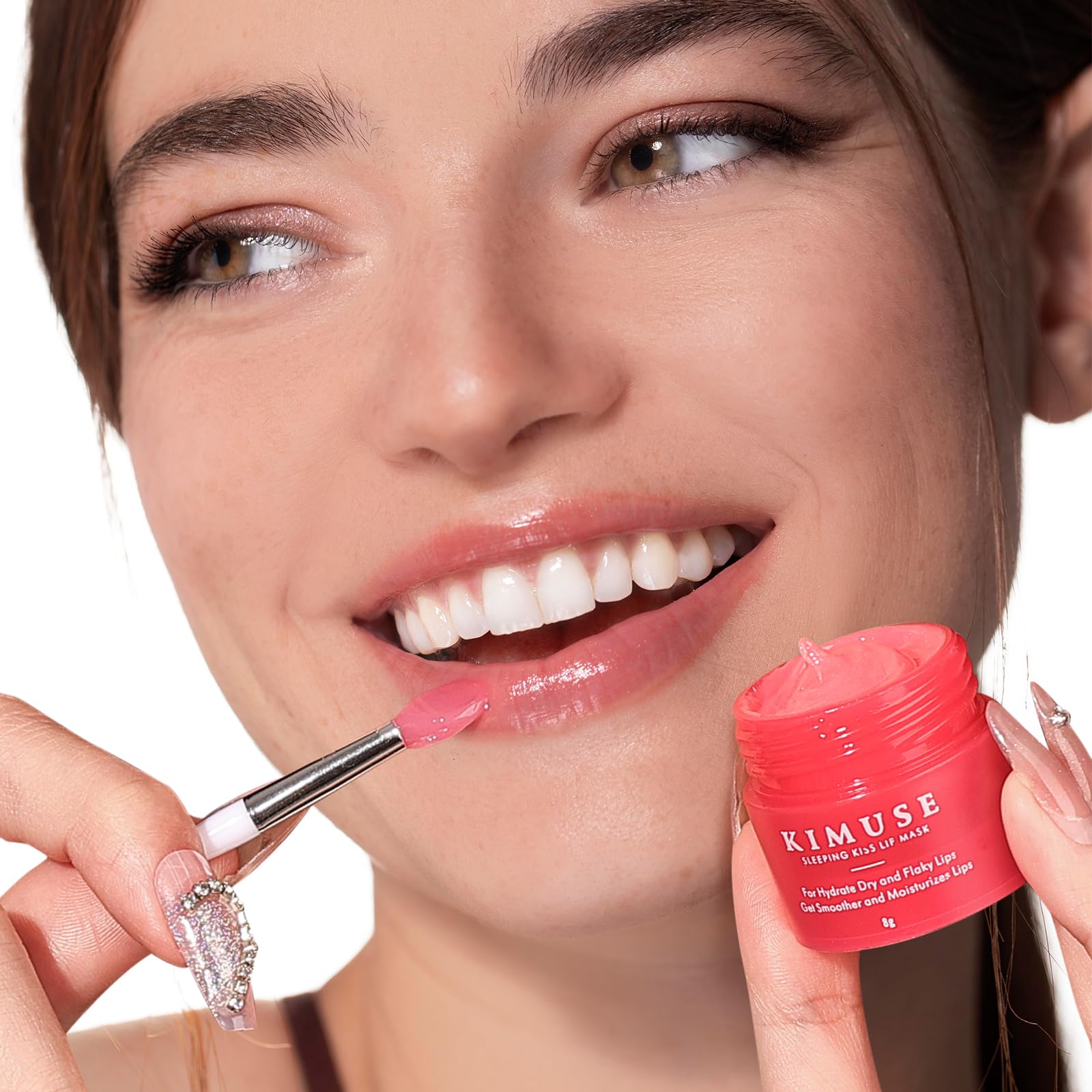 KIMUSE Lip Mask Set jar-closeup shows creamy, luxurious consistency
