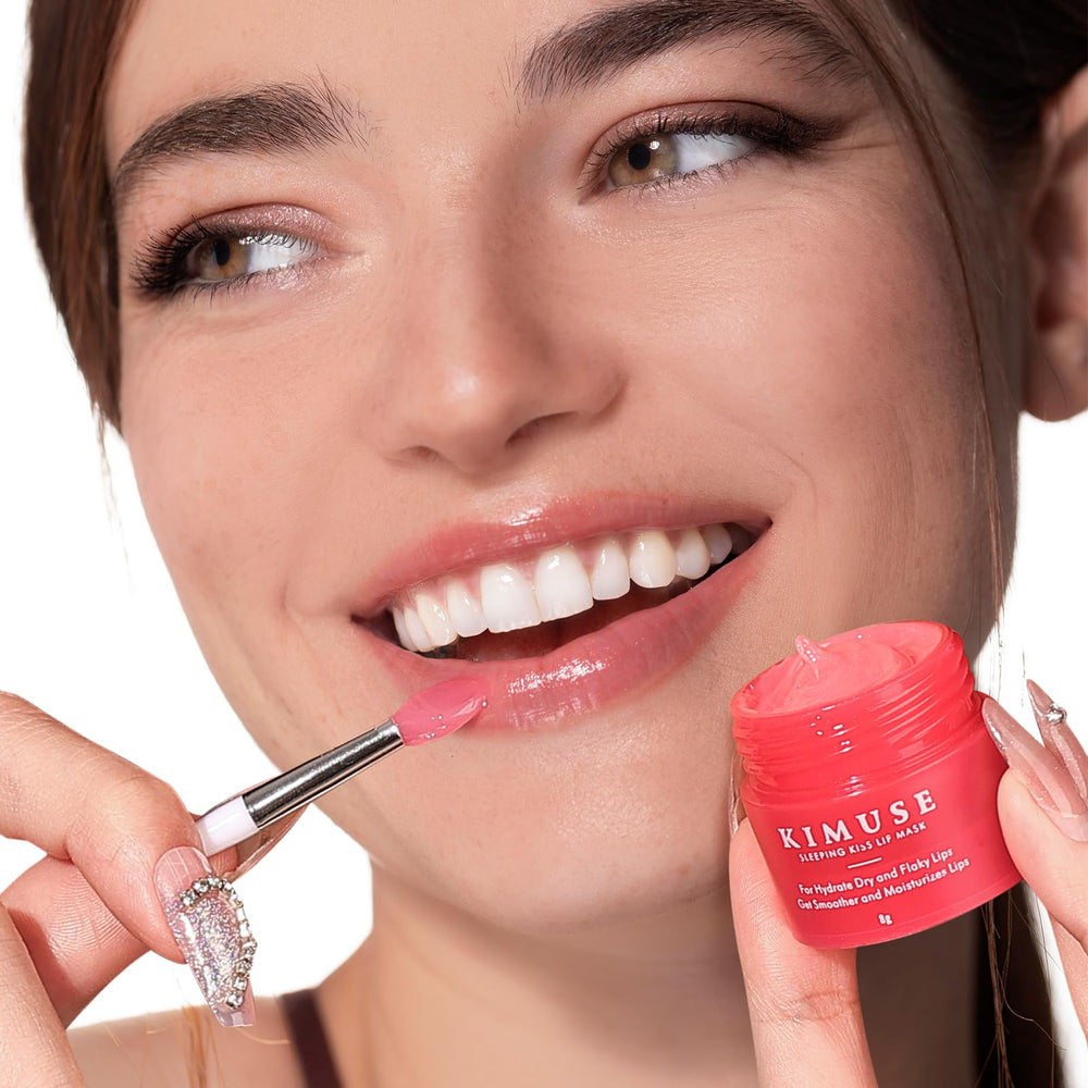 KIMUSE Lip Mask Set jar-closeup shows creamy, luxurious consistency