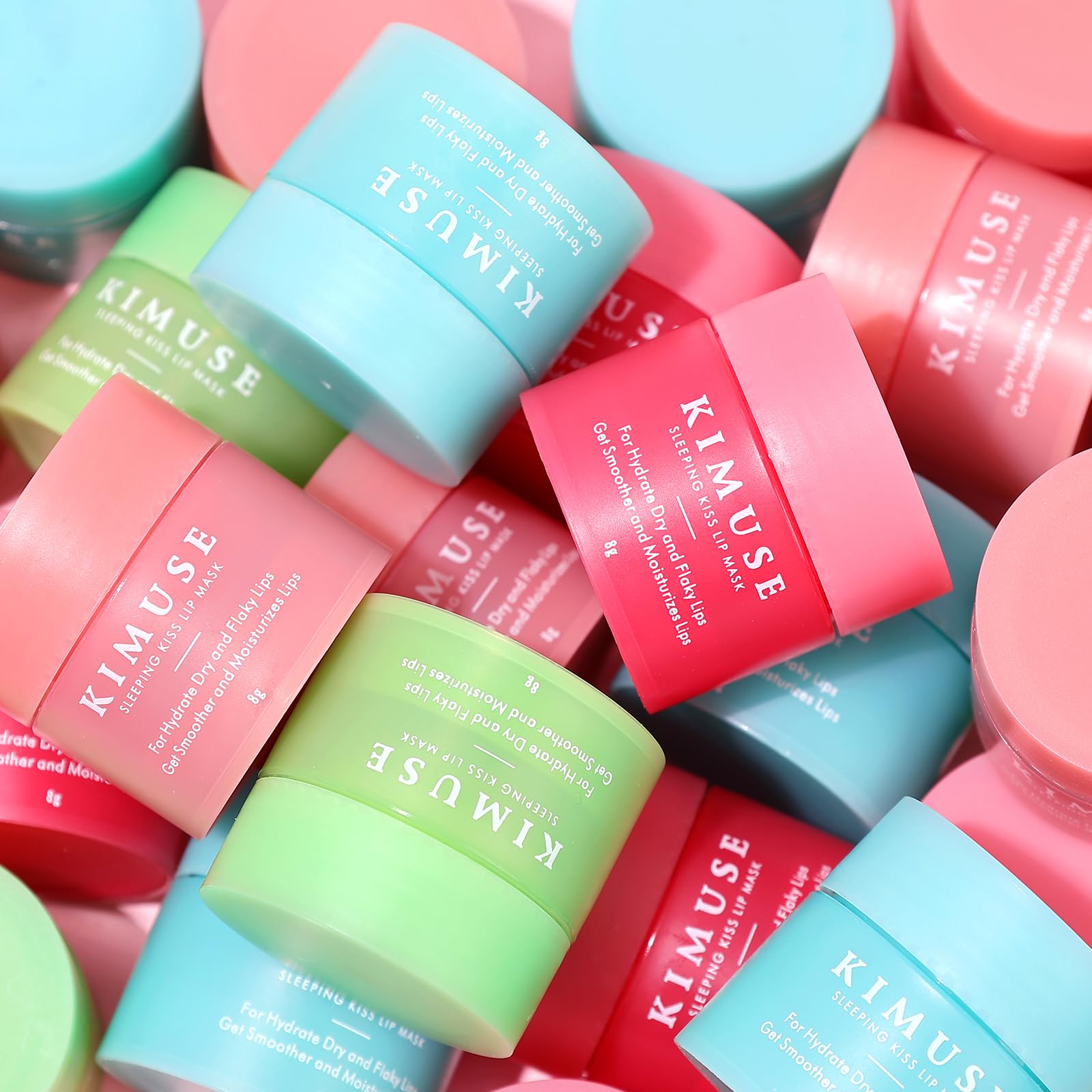KIMUSE Lip Mask Set after use showing visibly smoother lips with routine