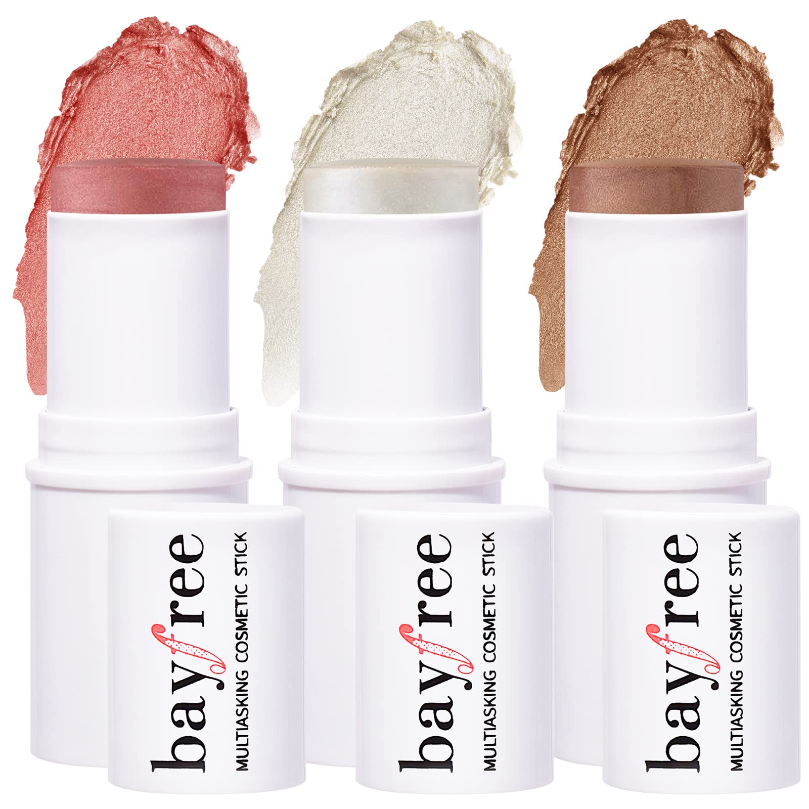 KIMUSE Multi Stick Trio cream blush-stick swatch showing natural color and hydration.