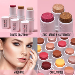 KIMUSE Multi Stick Trio lip application shows creamy, kissable color.