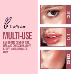 KIMUSE Multi Stick Trio lip-eye-stick for sheer color on lips and lids.