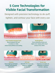 Kinbana lymphatic contour face brush micro-massage for relaxing jaw tension and stress relief