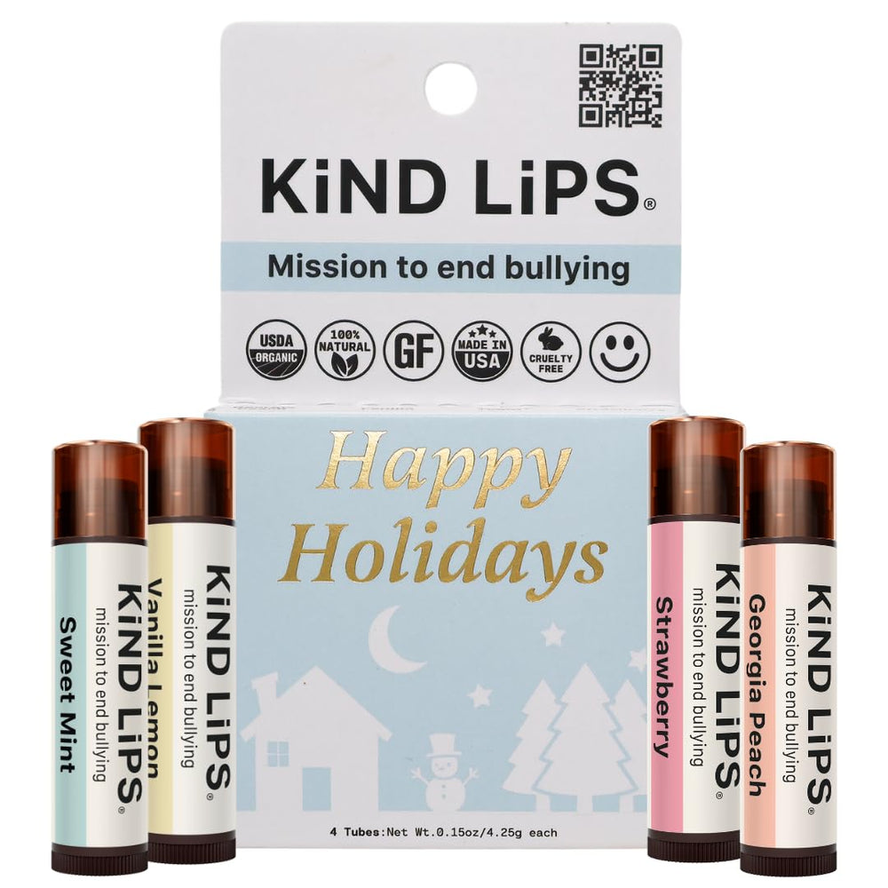 Kind Lips holiday variety pack front view, gift-ready for stockings.