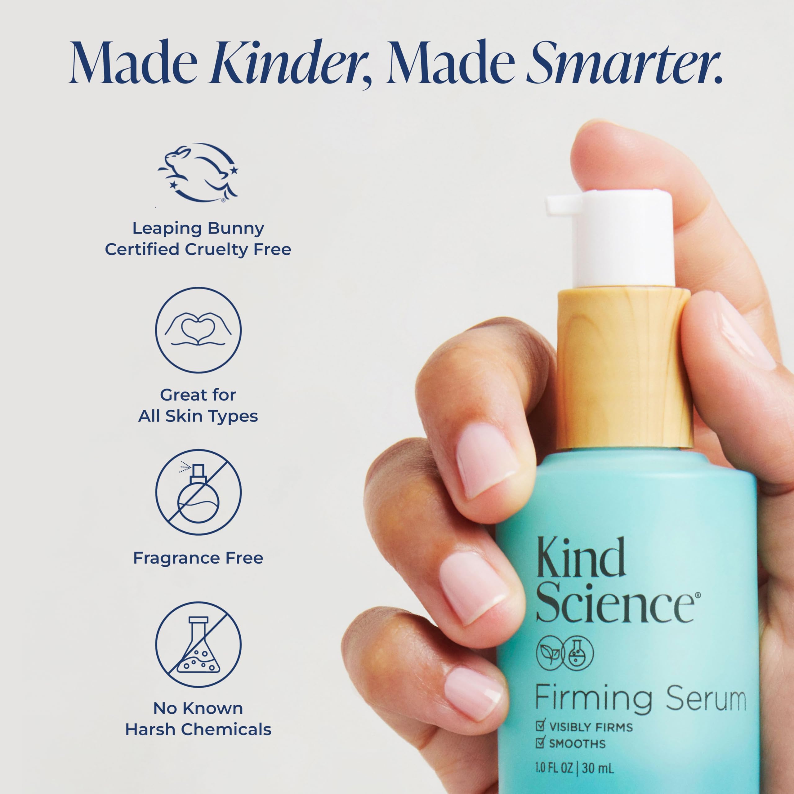 Kind Science sensitive-skin application image shows gentle use for all skin types.
