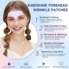 Kindshine lavender forehead patches for calming, soothing evening skincare routine