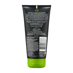 King of Shaves aloe-tea-tree gel texture close-up emphasizing soothing hydration.