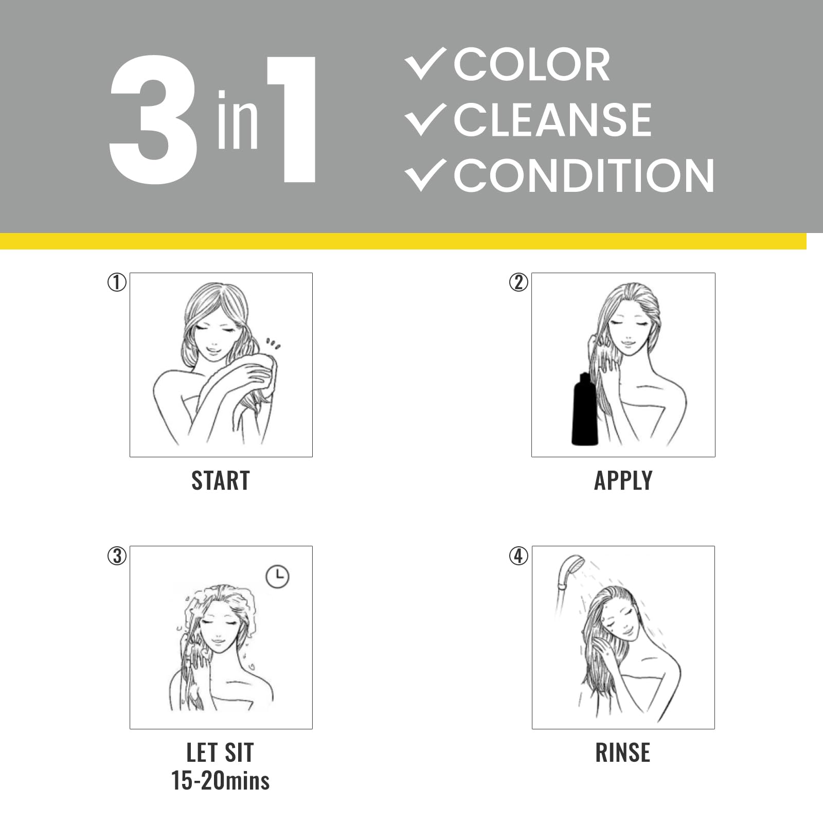 KINGMING at-home color result in dark brown shade