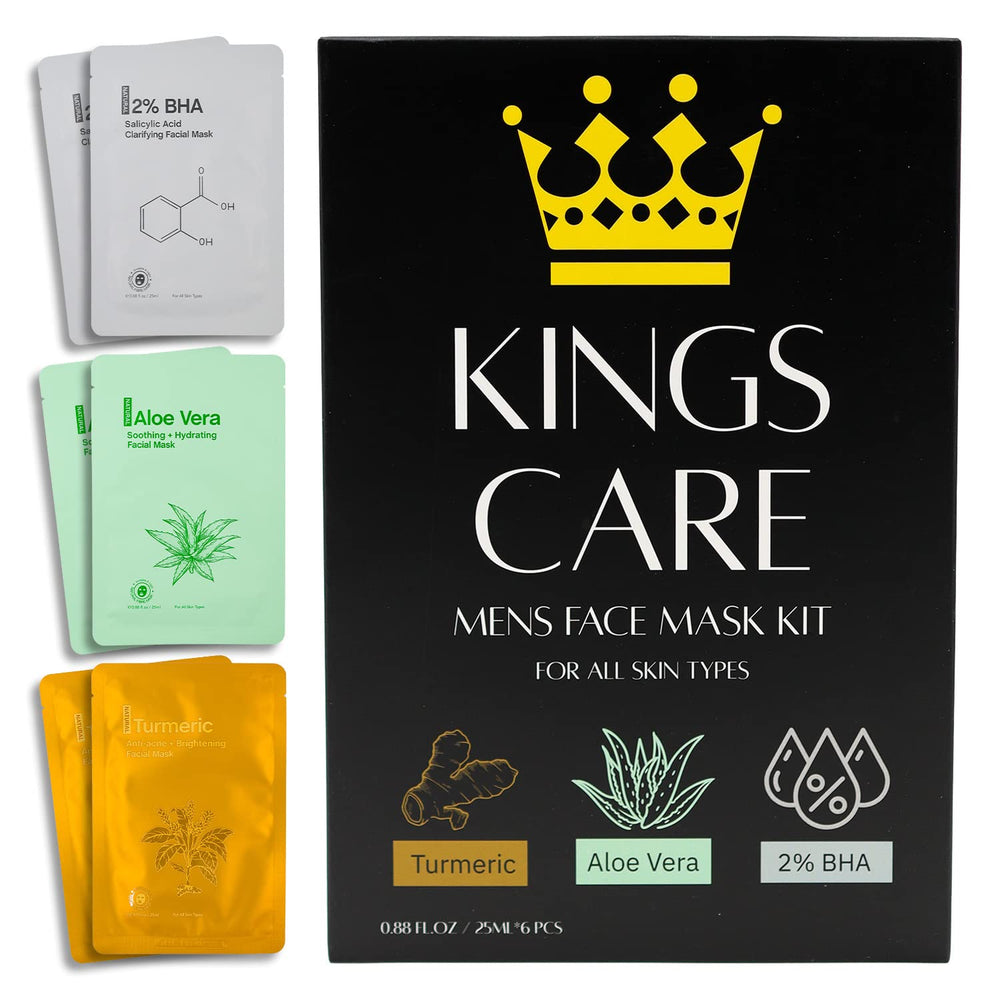 Kings Care turmeric mask sheet for acne-prone skin offers brightening and soothing support.