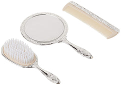 Kingsley vanity set comb highlighting durable metal build for confident grooming.