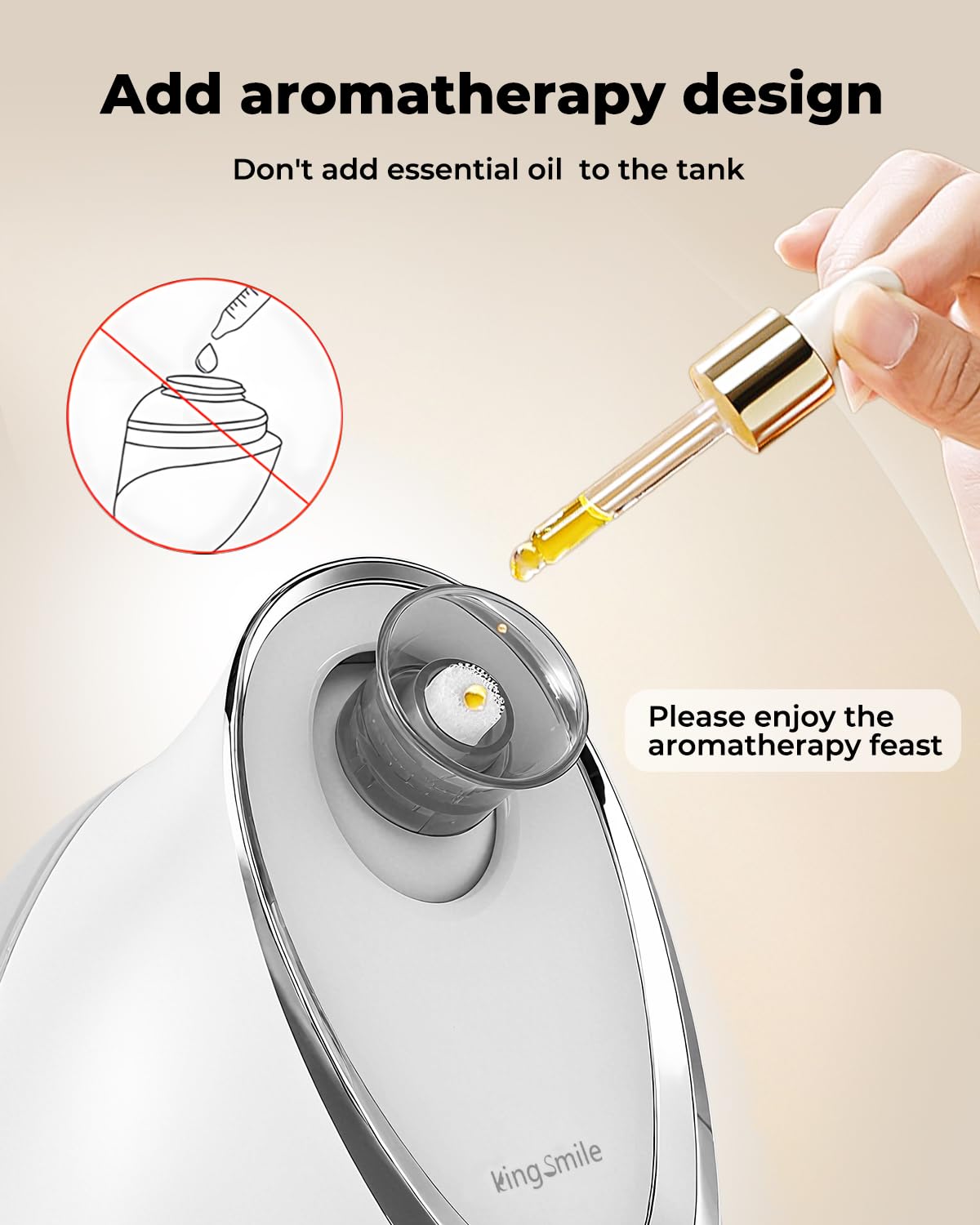 Kingsmile compact nano steamer design for easy daily skincare.