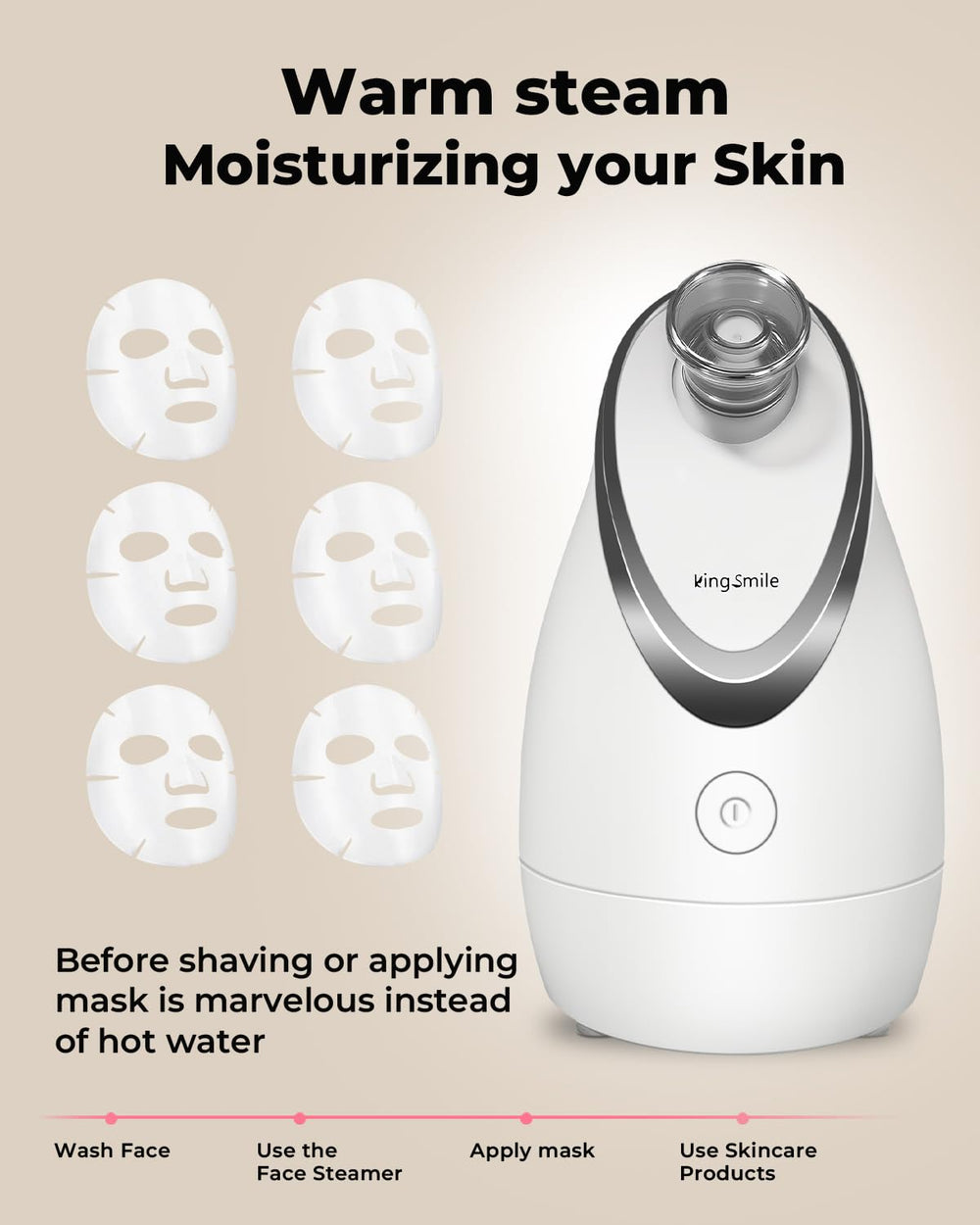 Kingsmile sponges and diffusing pads for gentle spa-at-home routine.