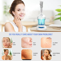 Kingsteam facial steamer with 360 rotatable sprayer targets hard to reach cleansing areas