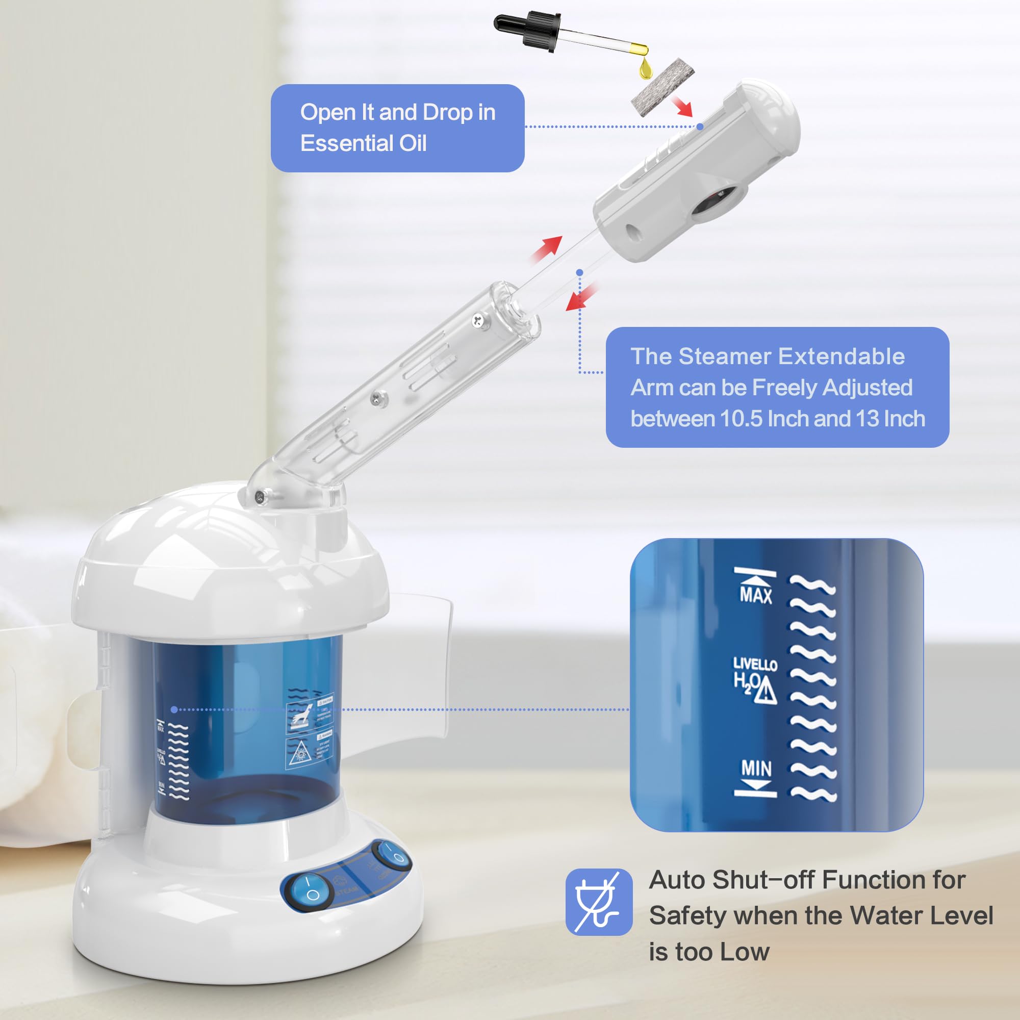 Kingsteam facial steamer essential oil option provides aromatherapy during your steam session