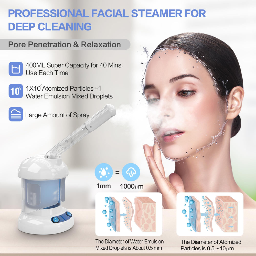 Kingsteam facial steamer ozone function delivers finer mist for enhanced cleansing at home