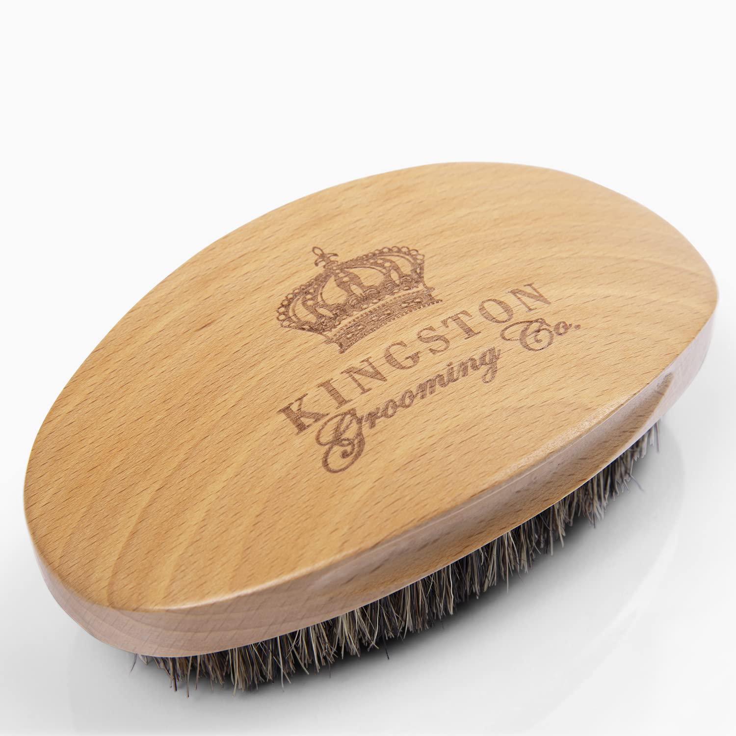 Kingston Grooming Co Original Wave Brush 360 grip closeup showing ergonomic handle