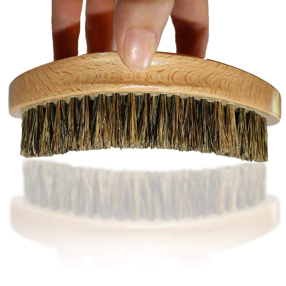 Kingston Grooming Co Wave Brush for beard use closeup demonstrating beard grooming