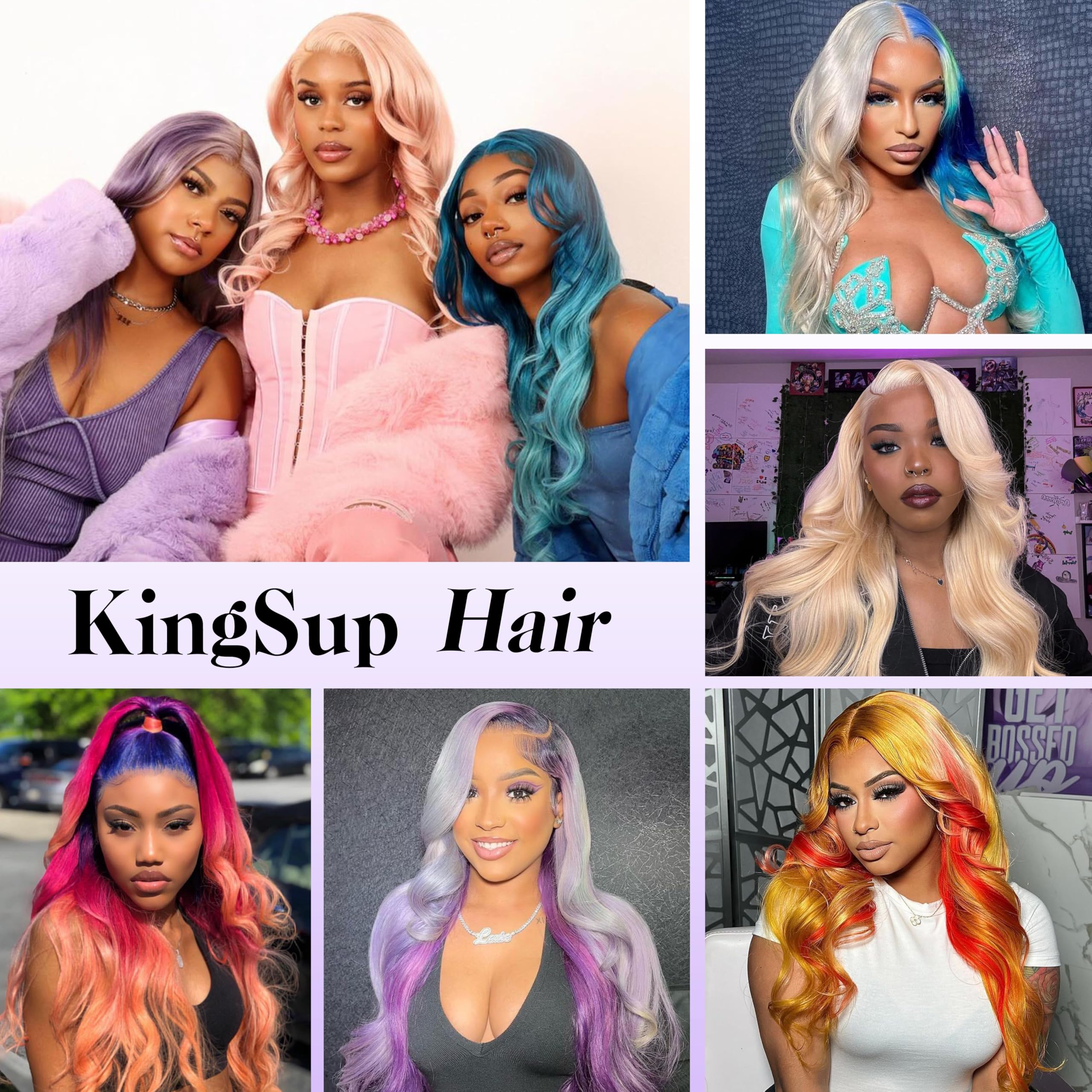 KingSup wig packaging includes care guide for easy maintenance.