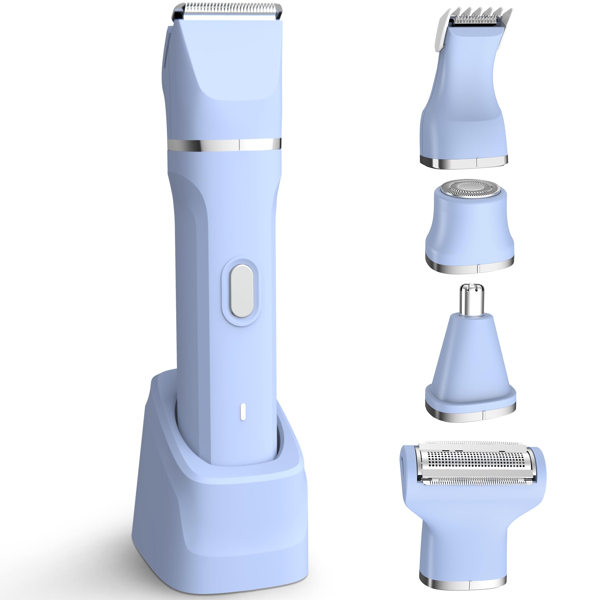 KINGTEE bikini-trimmer in use on legs and bikini line for smooth results.