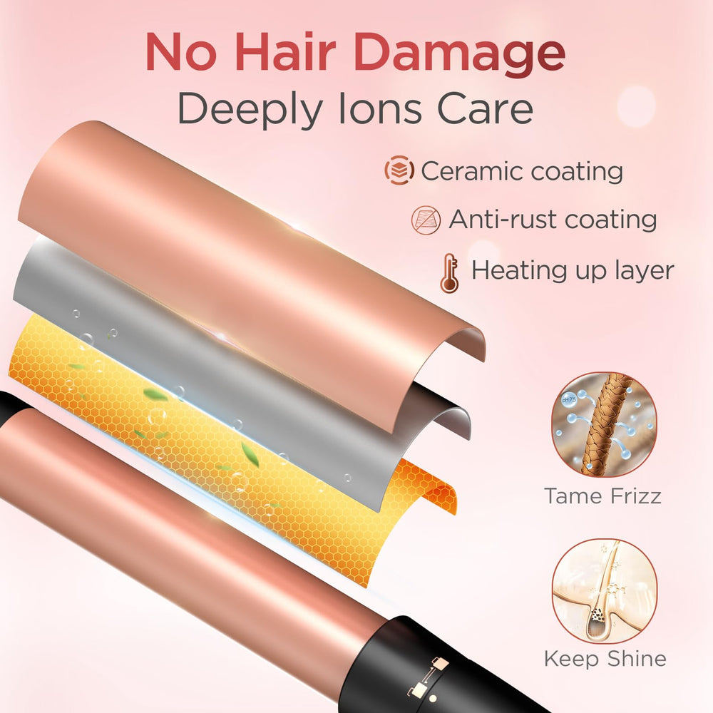 Kinked 1 inch ceramic curling iron delivering defined curls with even heat