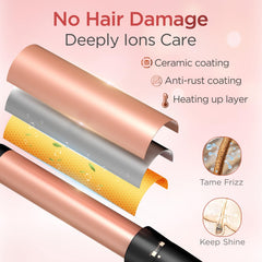 Kinked 1 inch ceramic curling iron delivering defined curls with even heat