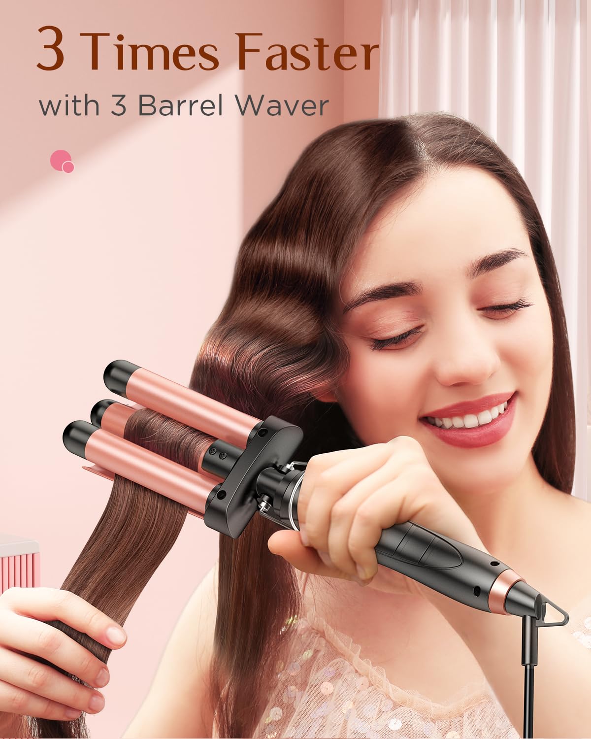 Kinked 1in straightener plate close-up for smooth, frizz-free straight styles.