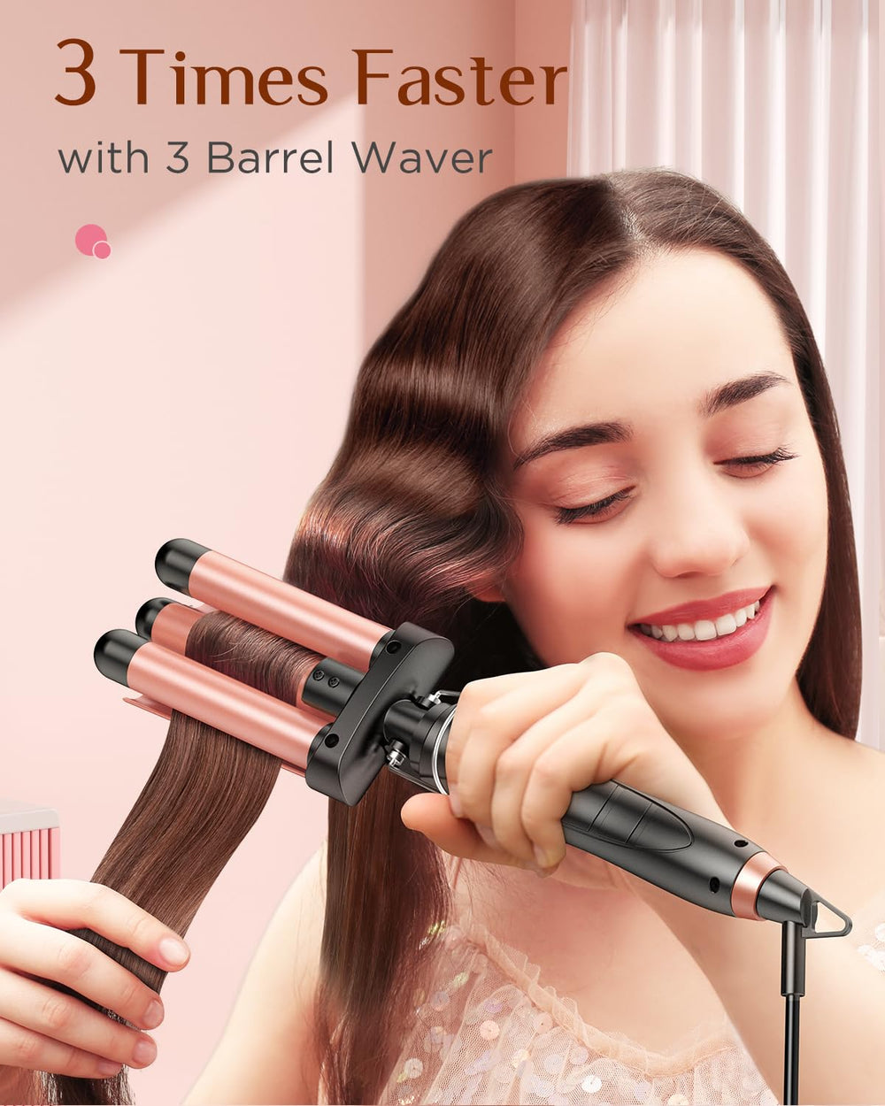 Kinked 1in straightener plate close-up for smooth, frizz-free straight styles.