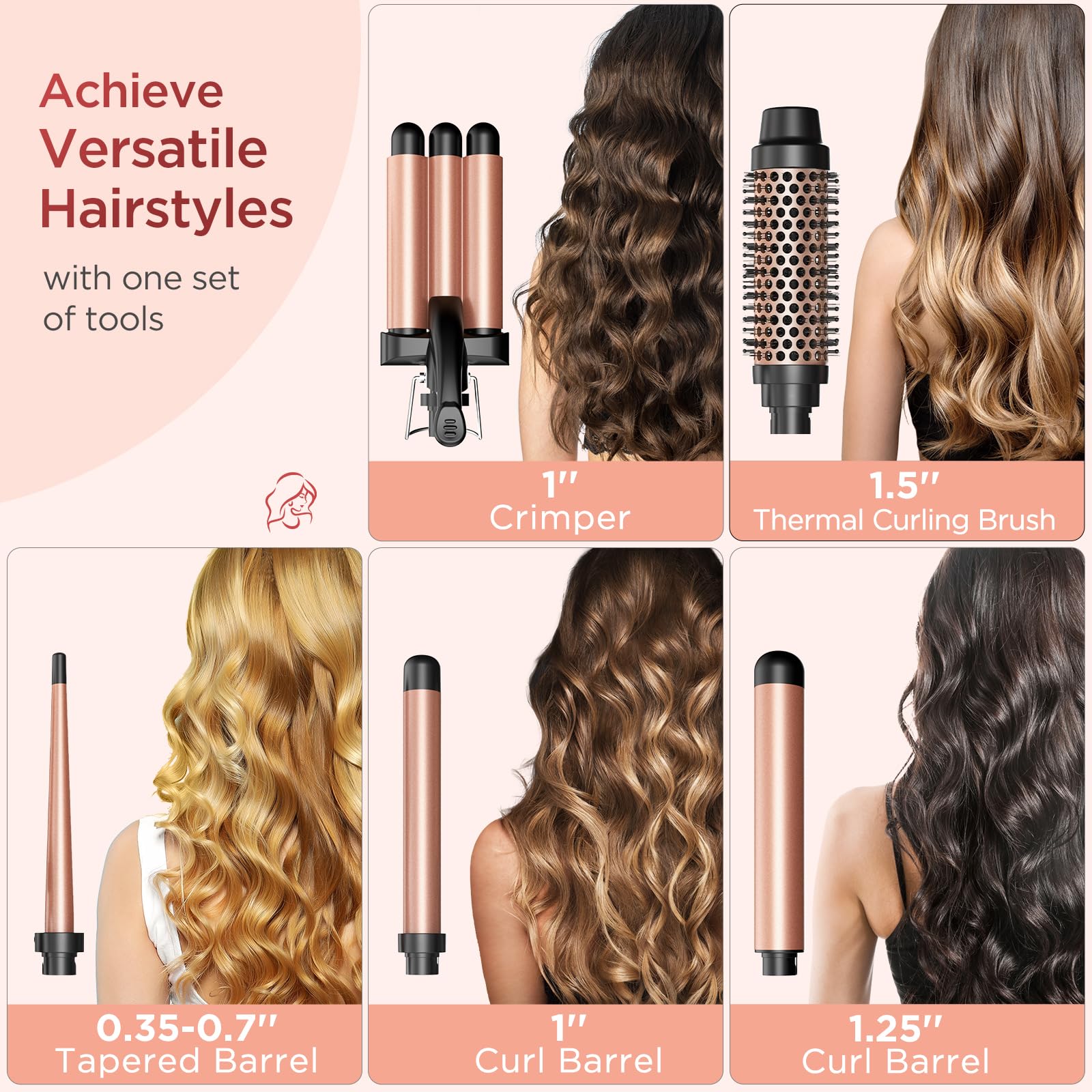 Kinked triple barrel waver creates beachy textured waves