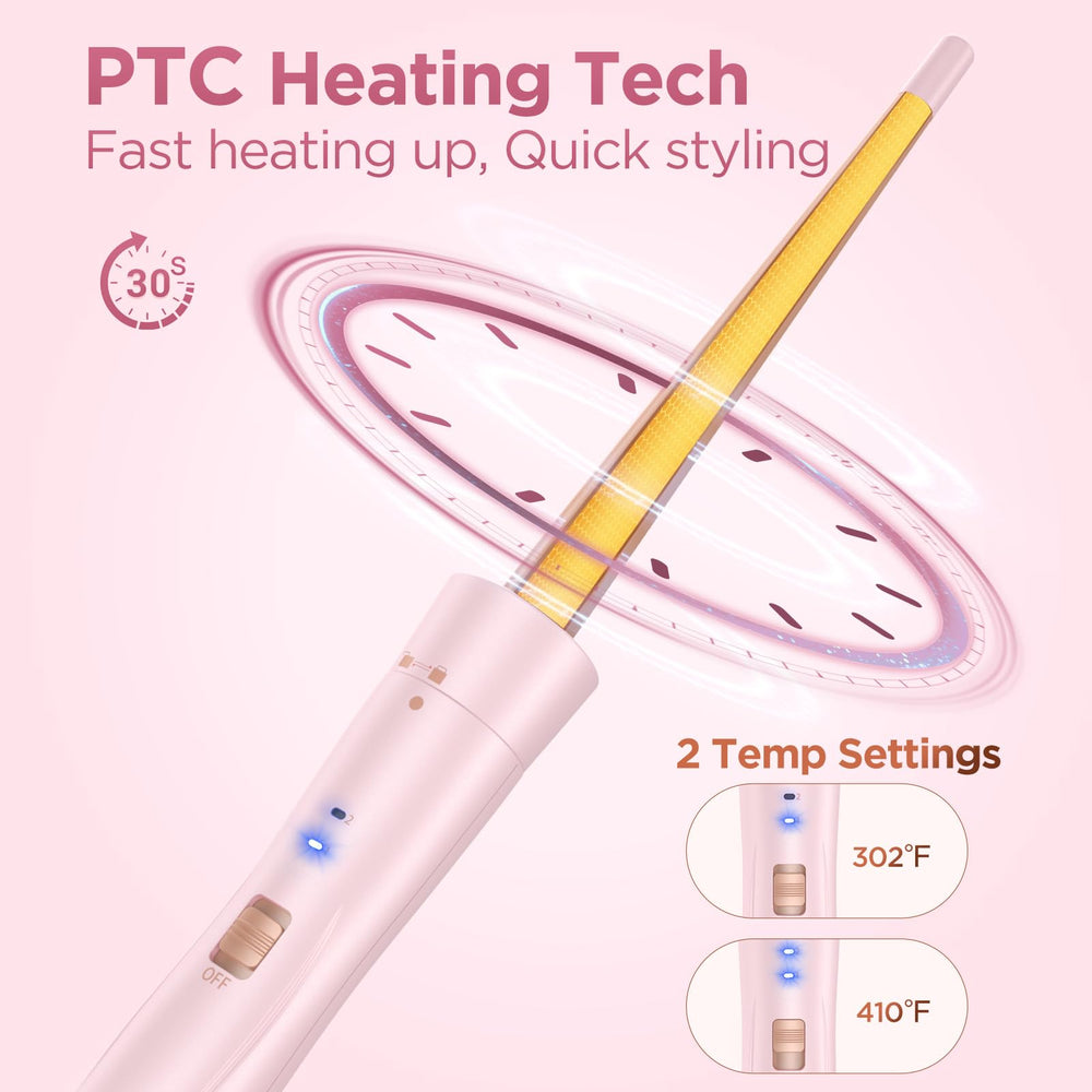 Kinked 5-in-1 wand dual-voltage travel feature shown for worldwide use