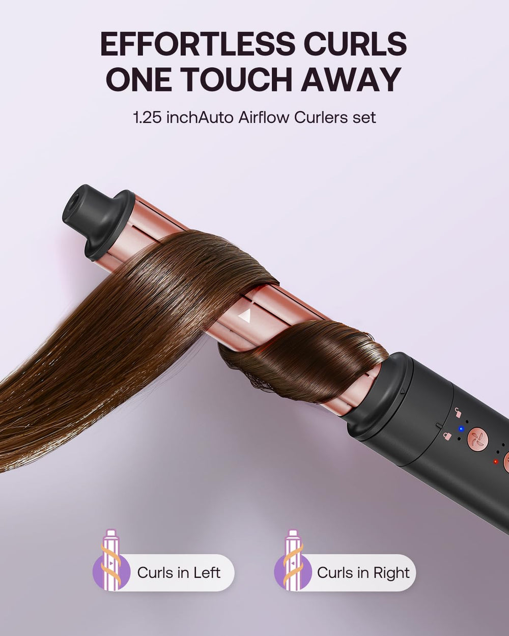 Kinked hot air styler wrap auto wrap curlers demonstrate effortless curl creation.