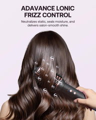 Kinked hot air styler wrap dryer in action delivers fast drying.