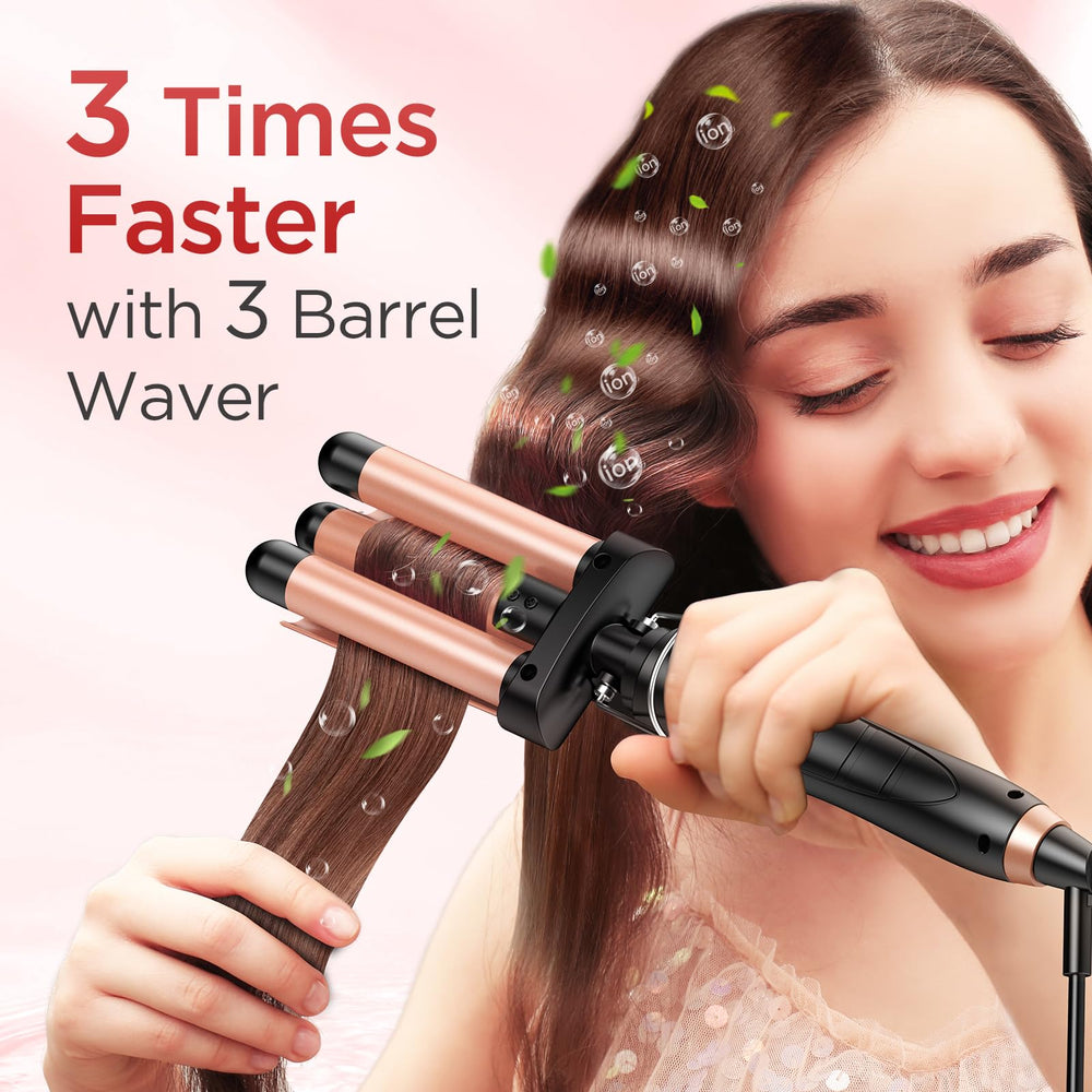 Kinked tapered curling wand for versatile volume and movement