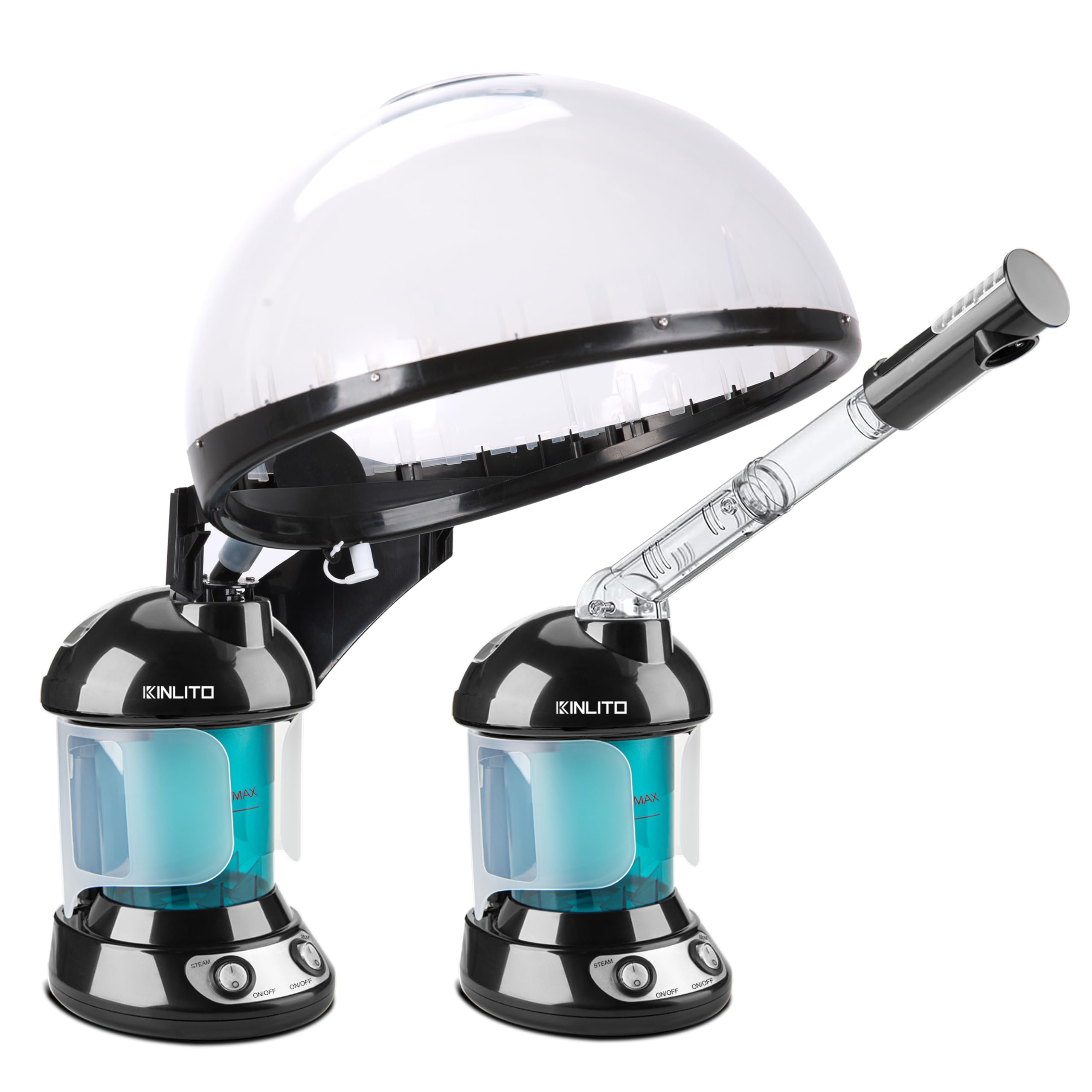 KINLITO 2-in-1 steamer close-up, dual-function for hair conditioning and facial cleansing