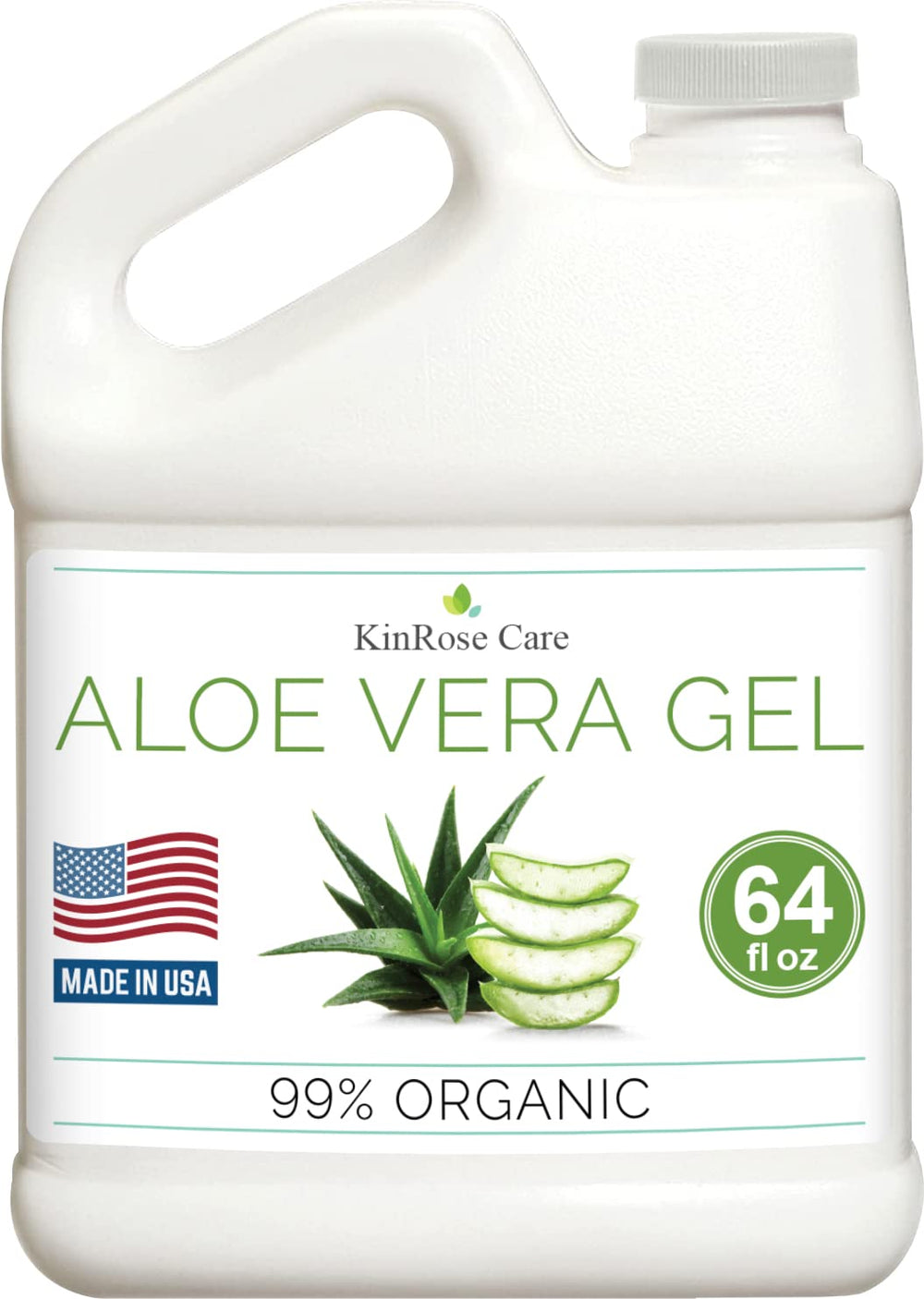 KinRose Care Aloe Gel bottle close-up, showcasing pure unscented hydration for skin.