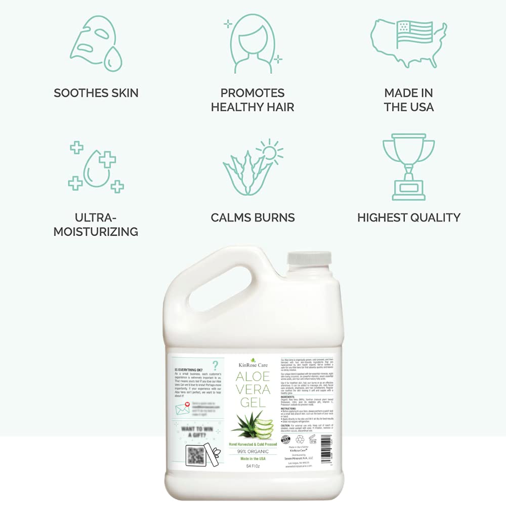 KinRose Care Aloe Gel on the face delivering calm moisture for sensitive skin.
