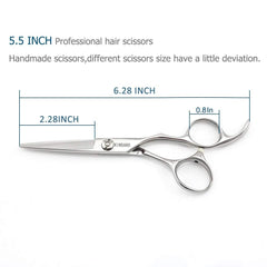 KINSARO 5.5-inch barber scissors convex-blades ensure smooth, balanced cuts.