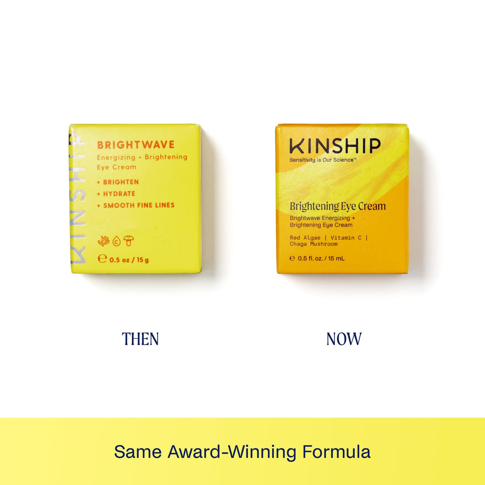 Kinship Brightwave Chaga Mushroom highlight signals soothing antioxidant support.