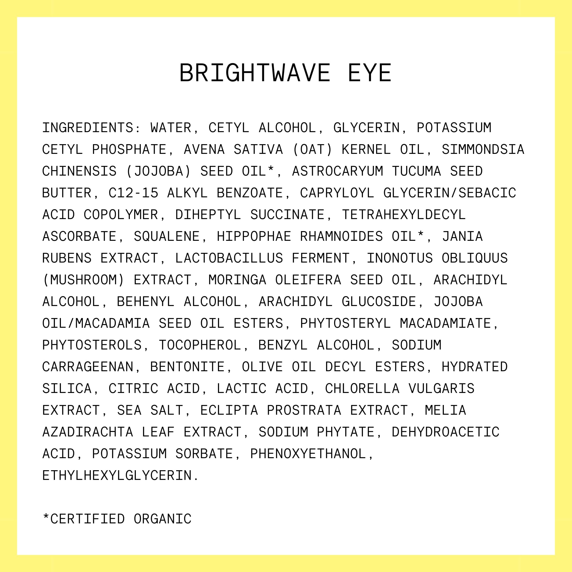 Kinship Brightwave fragrance-free label confirms fragrance-free, cruelty-free formulation.