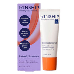 Kinship Self Reflect SPF 32 bottle close-up showing daily hydrating sunscreen protection.