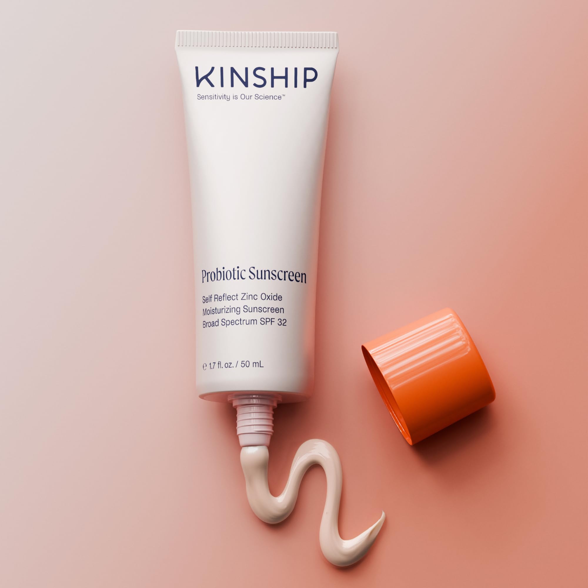 Kinship Self Reflect SPF32 skin-glow effect suggests radiant, balanced complexion.