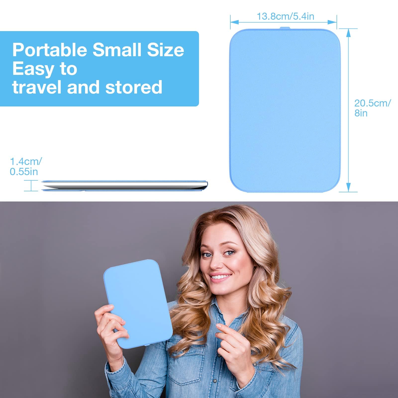 Kintion makeup mirror showing three color temperatures for accurate makeup in any lighting.