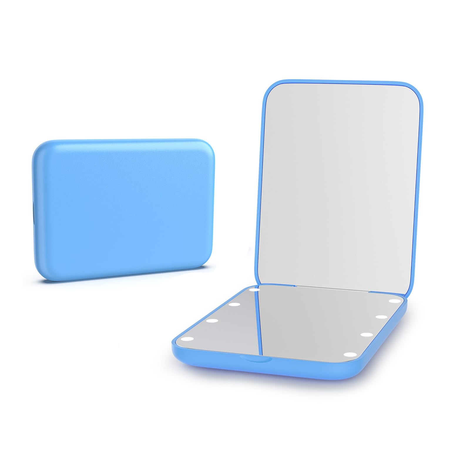 Kintion pocket mirror 1x/3x blue for on-the-go makeup