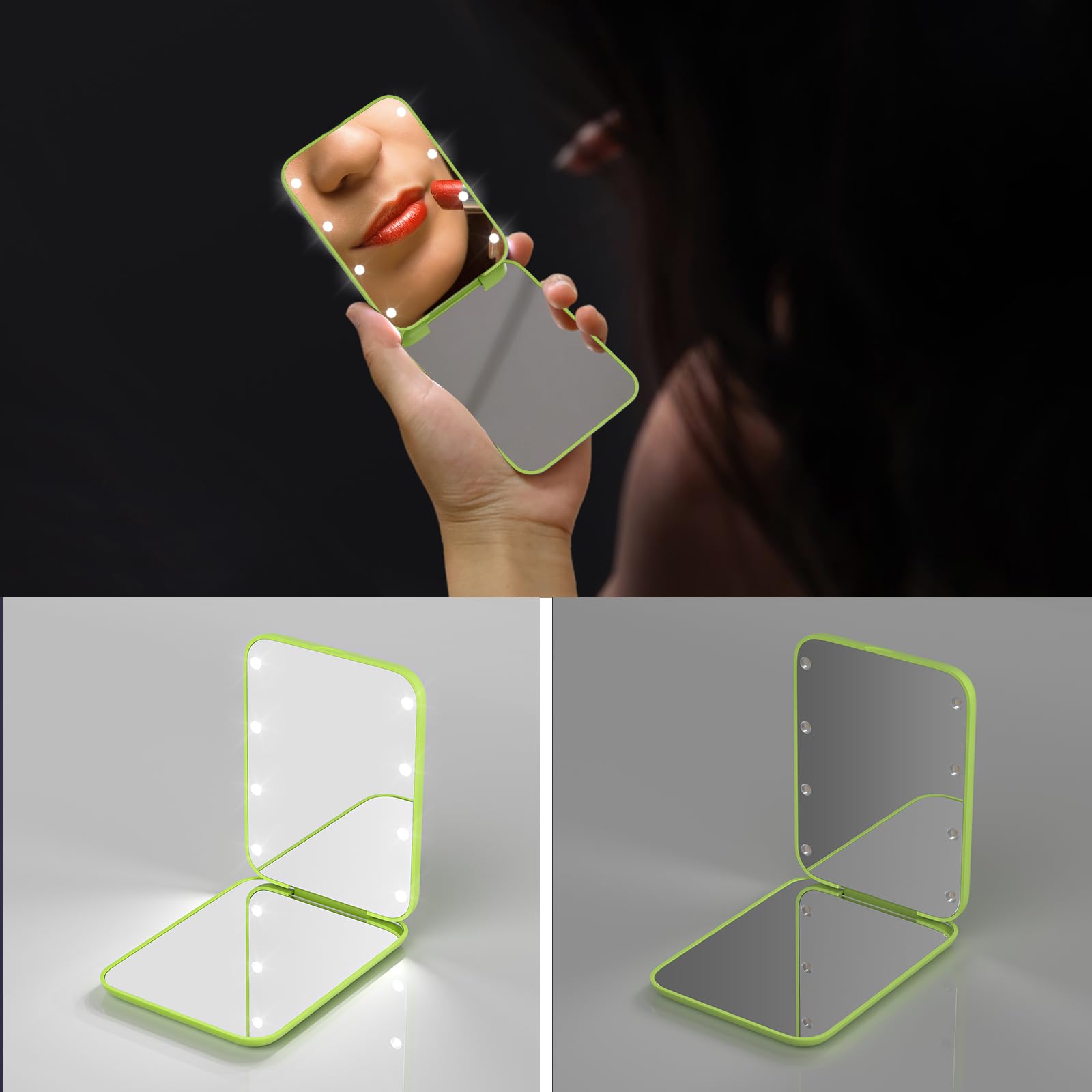 Kintion pocket mirror portable travel size fits purse for quick checks.