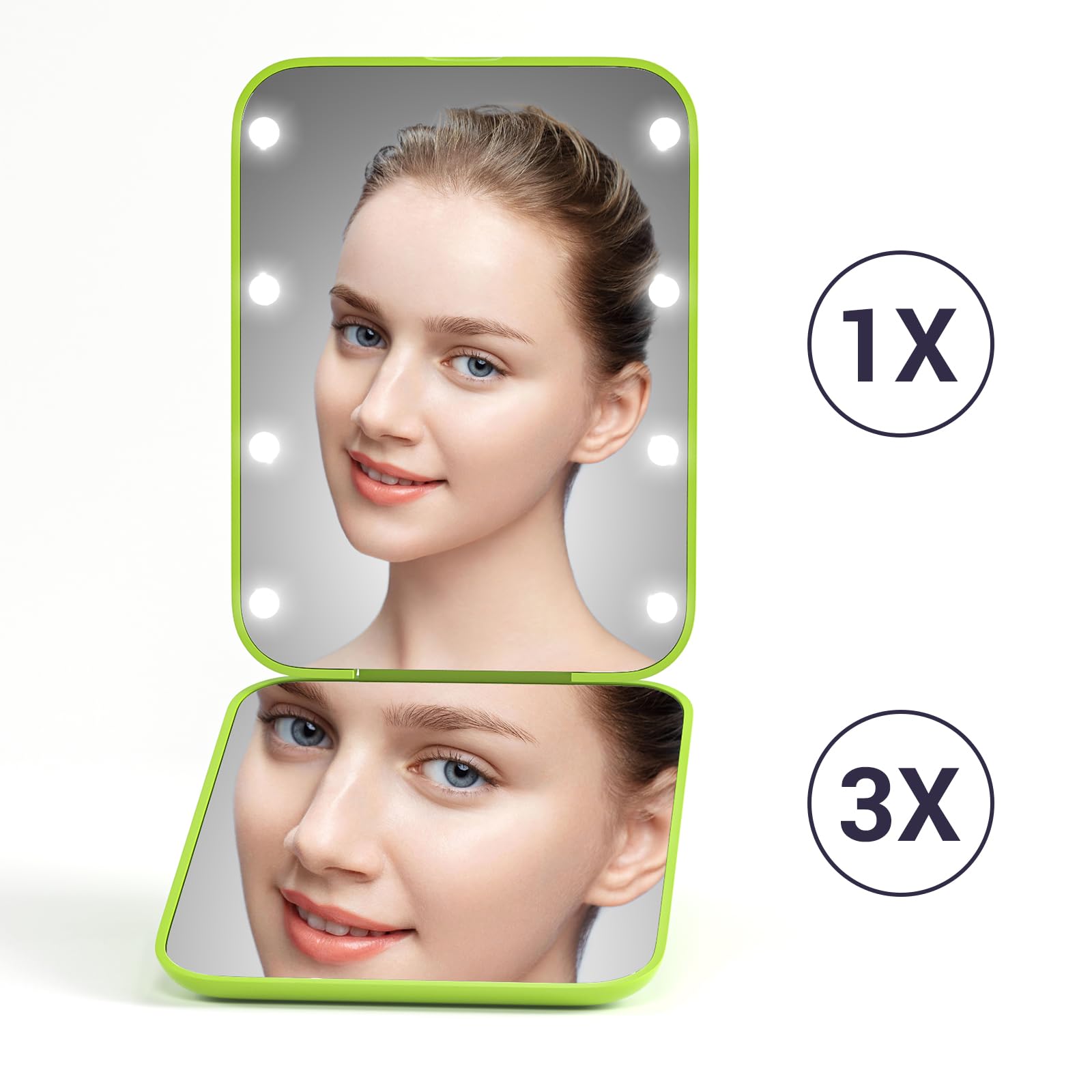 Kintion pocket mirror rose-gold finish close-up view enhances daily routine.