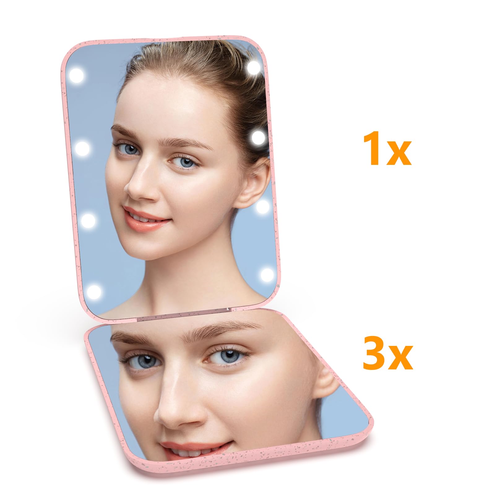 Kintion pocket mirror made with wheat straw material for a safe eco-friendly design