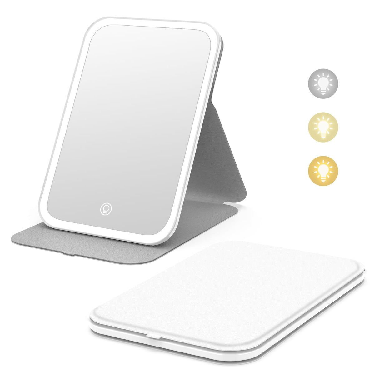 Kintion Travel Makeup Mirror shows 60 LEDs for balanced makeup lighting