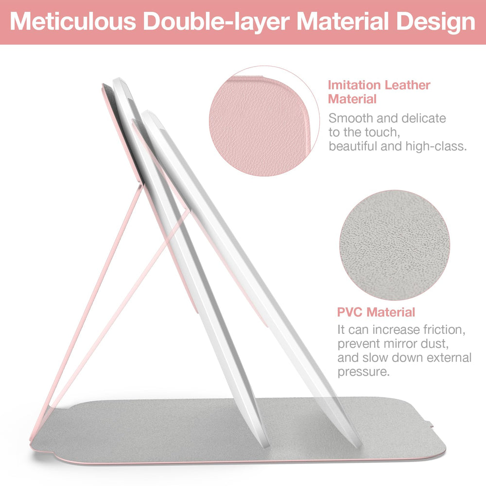 Pink finish on Kintion travel mirror adds portable vanity style for travel and daily use.